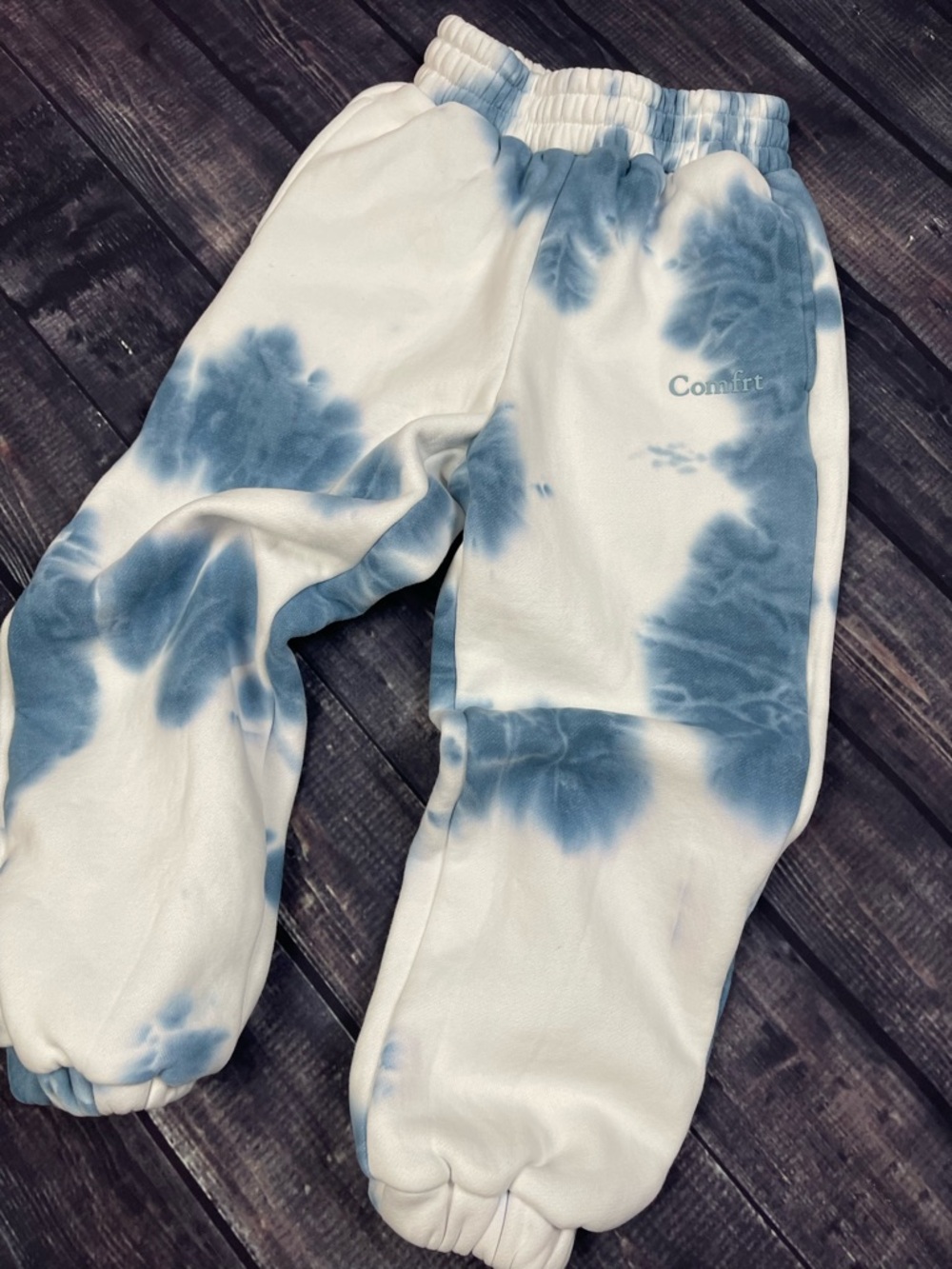 Kids Tie-Dye Sweatpants - Blue and White